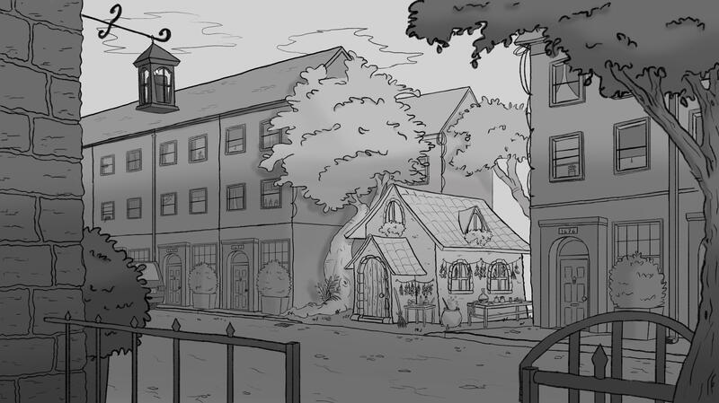 Tiny Witch House Greyscale