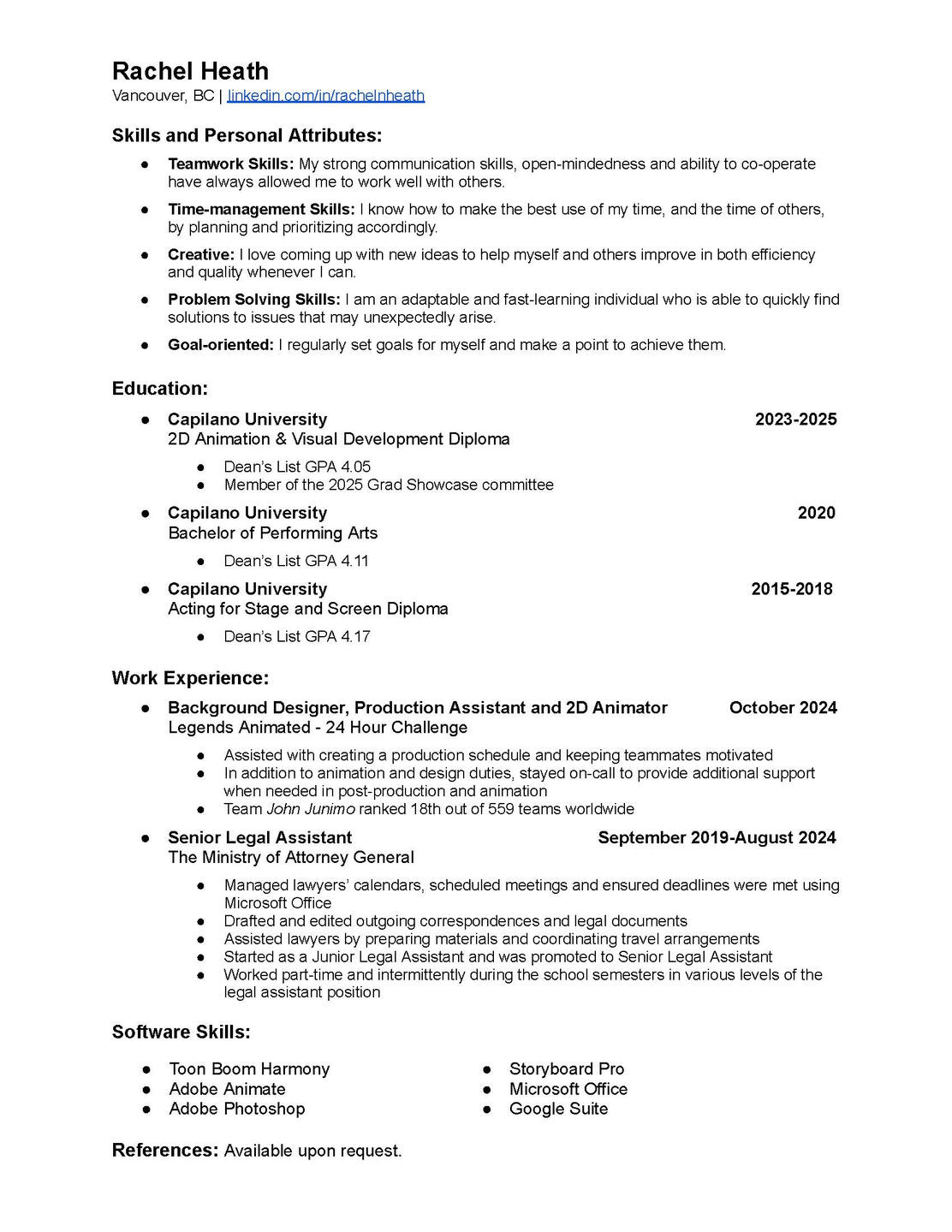 Rachel Heath Resume